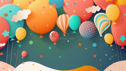 生日气球彩色背景
