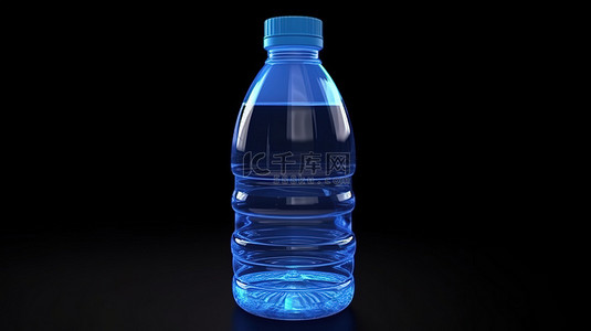 塑料瓶的时尚 3D 图标，用于纯净清爽的泉水
