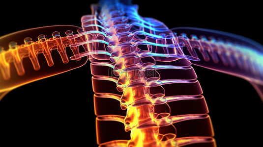 盆腔疼痛背景图片_焦点脊柱的 3d 渲染
