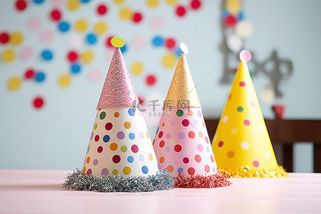 卡片生日背景图片_生日帽子创意儿童派对装饰品