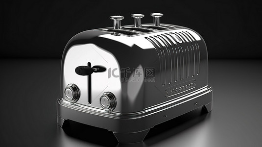 面食品背景图片_单色复古厨房用具中前视图老式烤面包机的 3D 渲染