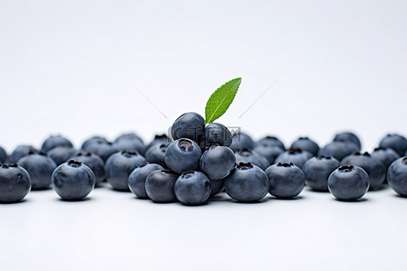 你面前的白色桌子上放着一堆蓝莓