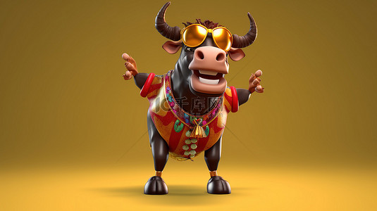 伦敦英语背景图片_顽皮的公牛充满活力的 3D 插图