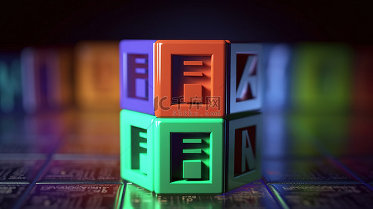 股市交易所背景图片_立方角上的交易所交易基金 etf 首字母缩略词的 3d 插图