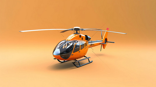 孤立背景上 3D 渲染直升机的插图