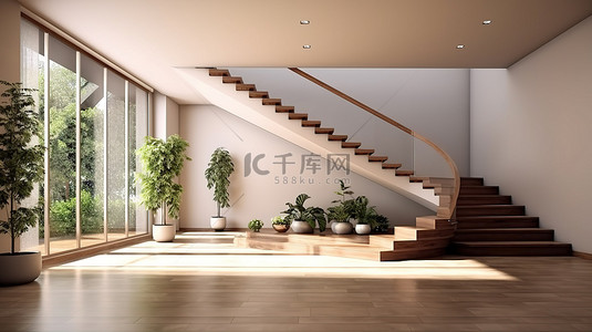 楼梯设计背景图片_当代室内时尚楼梯设计的 3D 渲染