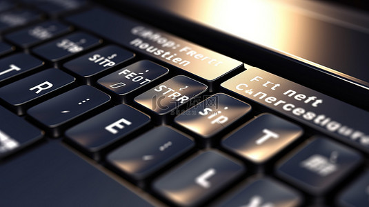数字化工作背景图片_计算机键盘的 3D 渲染，具有“开始”一词，非常适合商业和金融概念