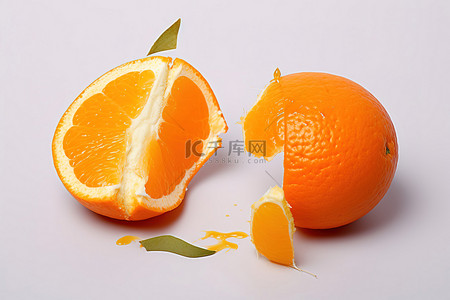 一个橙子分成两半