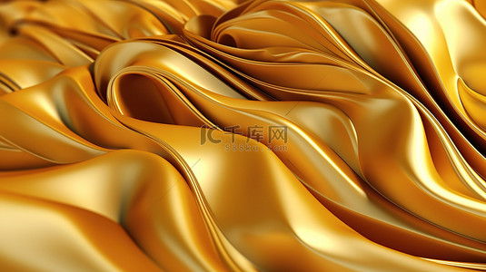发光的金色体积抽象背景的 3D 插图