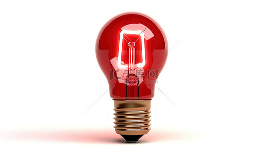 红色文字背景背景图片_白色背景上 3D 隔离的红色复古灯泡情字刻字