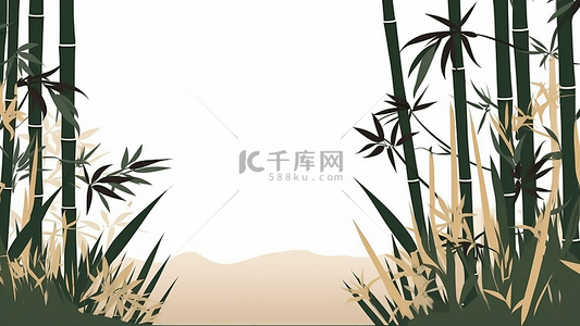 扁平竹子背景图片_竹子卡通简约背景