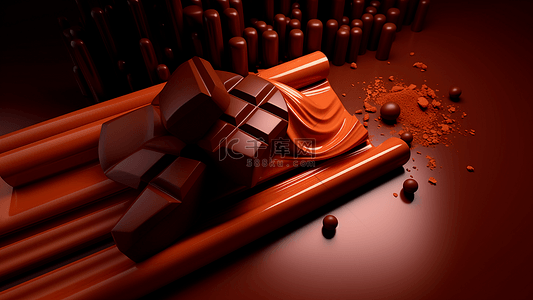 巧克力情人节背景图片_巧克力红色背景