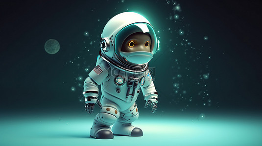 宇航员的异想天开的 3D 艺术享受太空冒险