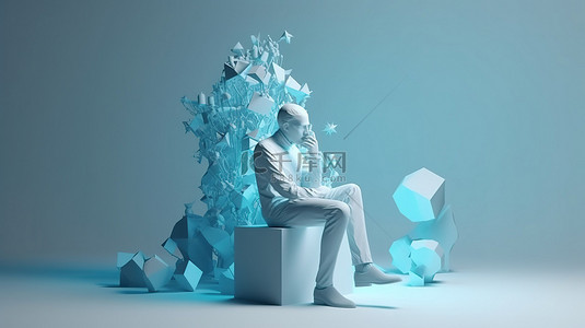 在 3d 渲染概念中说明业务目标和战略思维