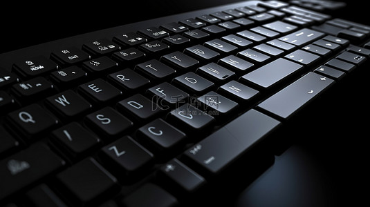 数码产品的背景图片_技术满足黑色键盘的成功 3d 渲染，键象征着商业背景上的成就