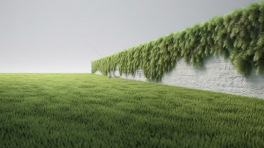 隔离绿背景图片_3D 渲染中的建筑设计隔离绿草场