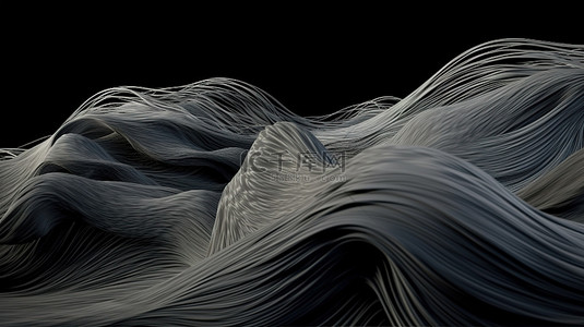 风模拟在 3d 流场可视化科学概念背景中生成卷曲线和湍流