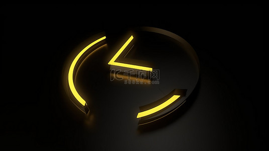 左箭头符号背景图片_黄色 3d 箭头图标，带有左插入符号轮廓，象征方向 3d 渲染的圆形设计