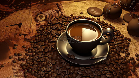 美味饮品背景图片_咖啡美式饮品香醇饮料