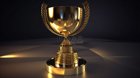 为 3d 中的顶尖成就者说明的金色奖杯
