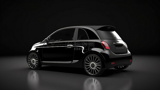 时尚的黑色城市汽车，带有空白画布，适合您的定制设计 3D 渲染
