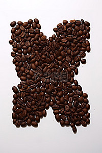 两颗咖啡豆排列成字母 x