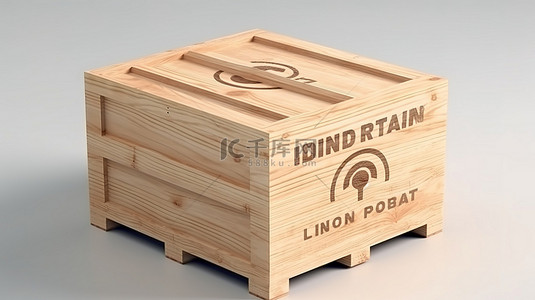 冰岛制作的进出口木箱的 3D 插图