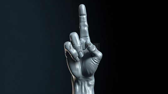 手势指着你背景图片_1 交叉手指手势象征着充满希望的愿望 3D 渲染的孤立插图