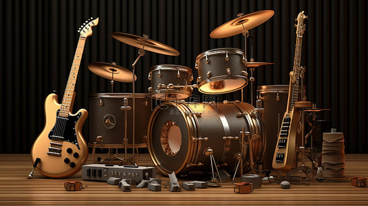 手鼓背景图片_乐器的 3d 效果图