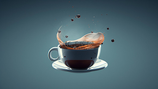 水珠插画背景图片_咖啡饮品热饮水珠咖啡