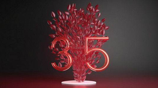 25 周年庆典 3D 渲染透明 PSD 文件