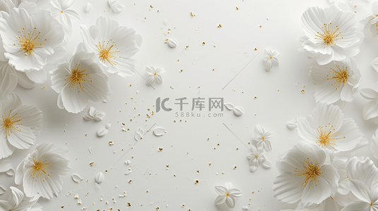 精致典雅的白色花朵背景