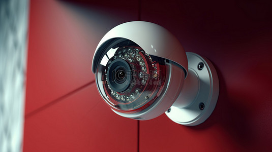 灯箱相机背景图片_检测和瞄准入侵的安全摄像头的 3D 渲染