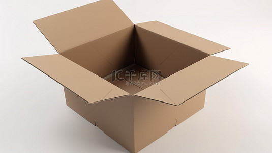 纸箱运输背景图片_白色背景纸箱盒 3d 渲染