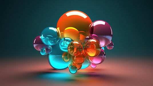 3D 渲染的聊天气泡说明客户支持概念