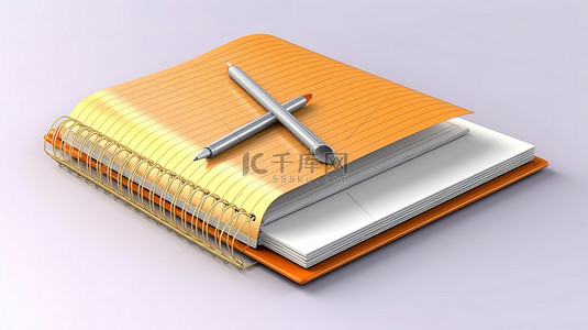 使用 3D 建模创建的空白日记本