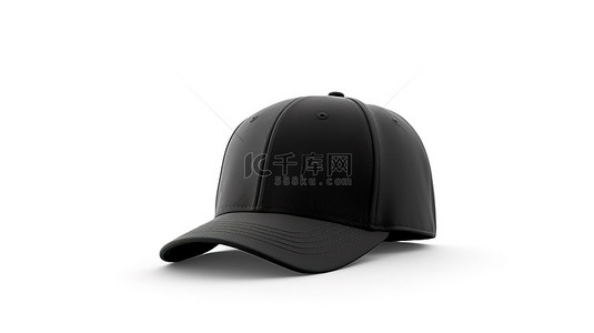 黑色衣服的人背景图片_带有黑色帽子的白色背景的 3d 渲染