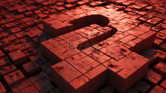 以 3d 渲染的建筑砖形成第二个红砖的概念图像