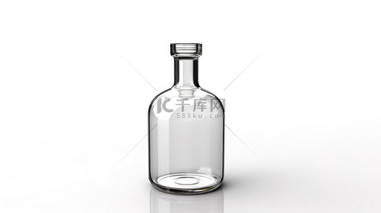 合唱水手背景图片_透明玻璃瓶，没有适合您设计的标签，在白色背景上以 3D 呈现