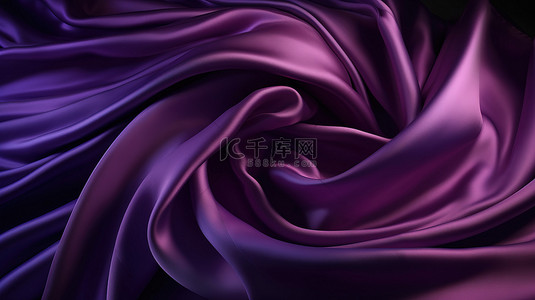 渐变丝织物的深紫色缎纹背景 3d 渲染