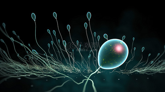 3d 精子细胞冲向卵子