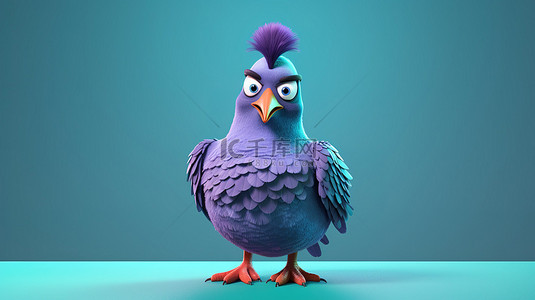 羽毛球头像背景图片_顽皮的鸽子充满活力的 3d 渲染