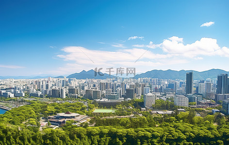 大城市背景图片_鸟瞰韩国十大城市