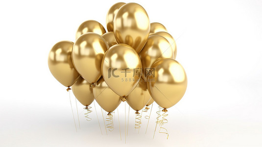 3d 金色气球庆祝 20 周年