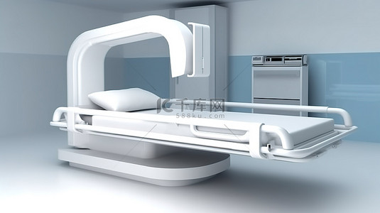 3D 渲染 C 臂扫描机中的空床