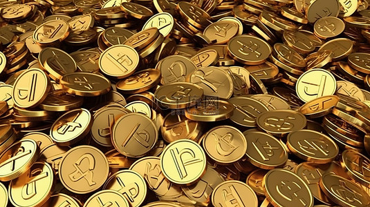 有光泽的货币图标 3d 呈现日元英镑欧元和美元的金色符号