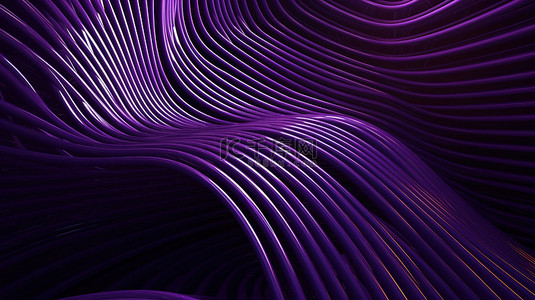 圆形几何纹理背景图片_3D 插图中的紫色几何线创建引人注目的图案背景