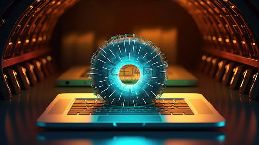 私人服务背景图片_通过 VPN 3D 渲染互联网保护加密和连接安全确保网络安全