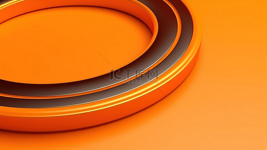 3D 圆形渲染橙色图形，增强演示效果