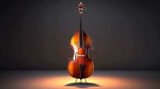 传统低音提琴的 3d 渲染